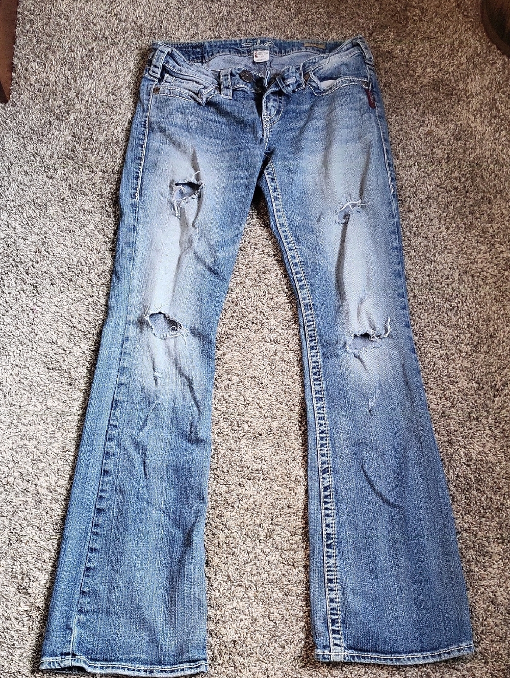 Silver Jeans Light Blue Distressed Jeans